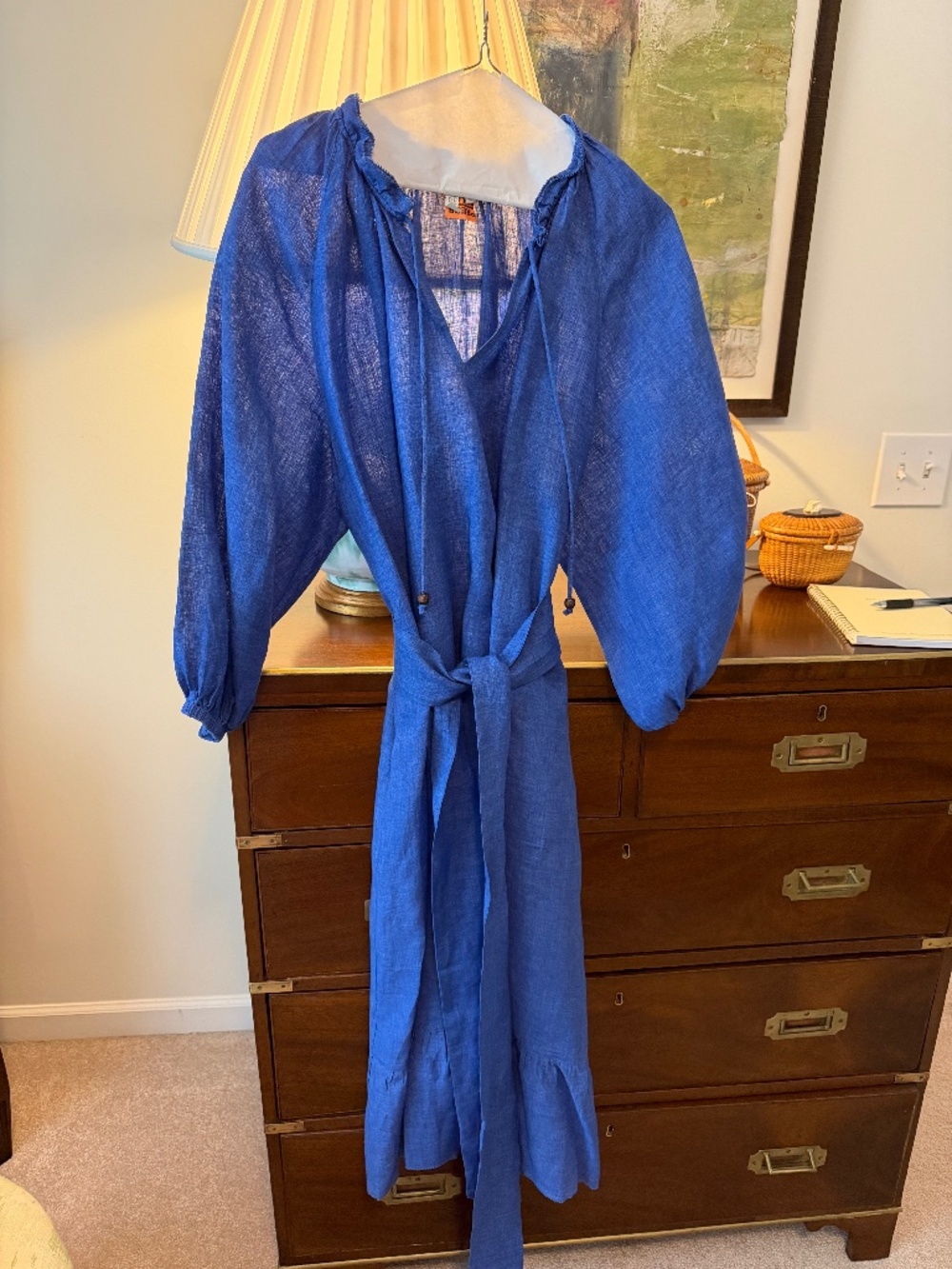 Ann Mashburn Cobalt Blue Linen Dress in Size XL like new
